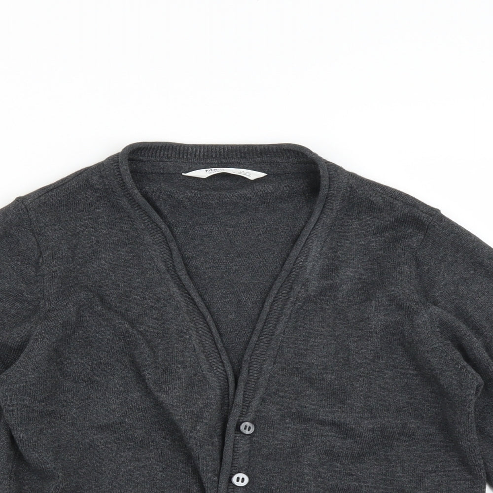 Marks and Spencer Girls Grey   Cardigan Jumper Size 7-8 Years