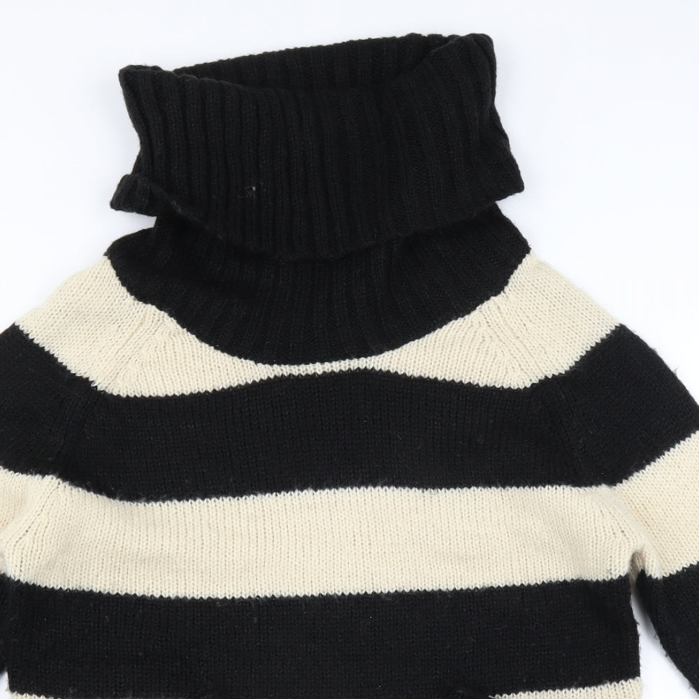 Warehouse Womens Black Striped  Pullover Jumper Size 10