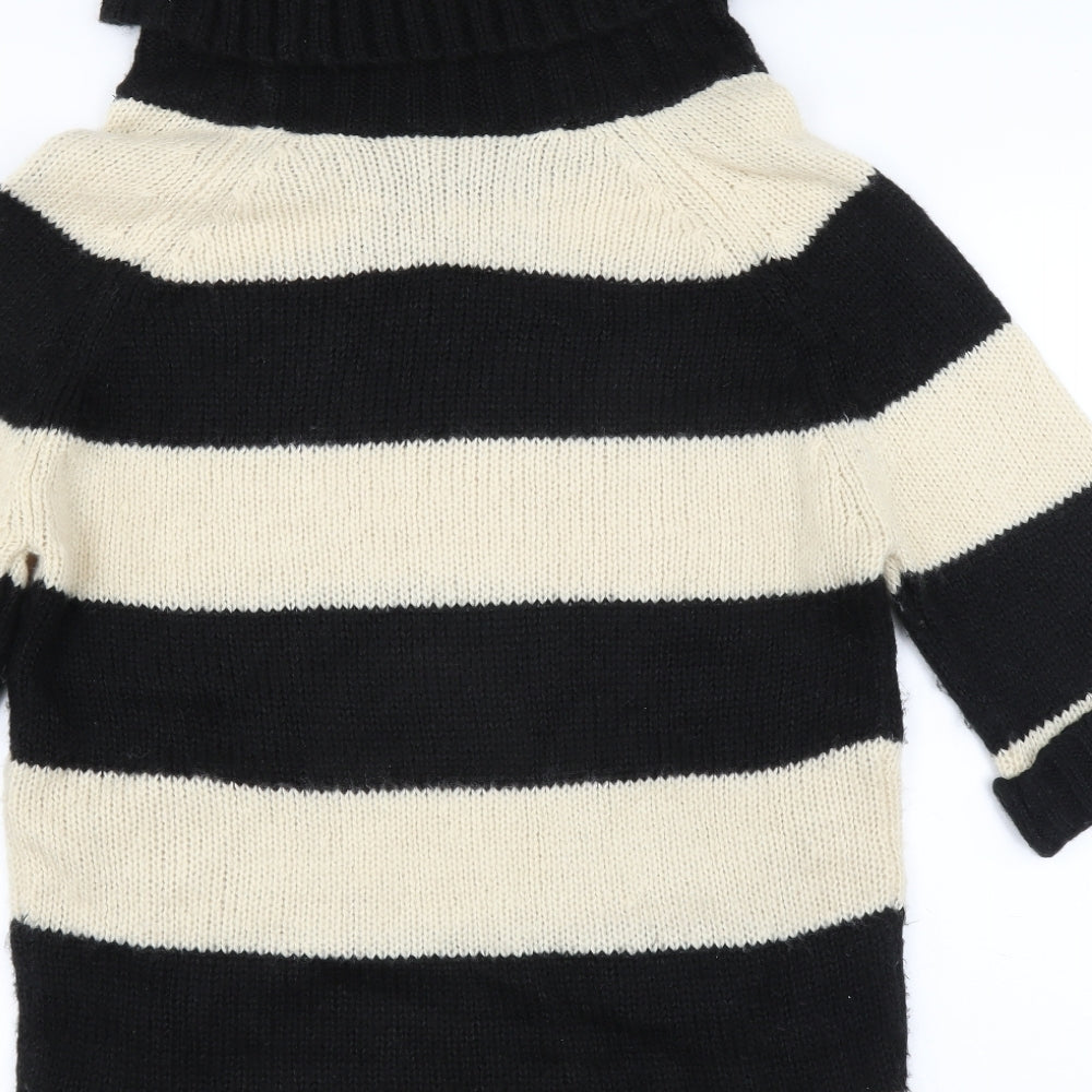 Warehouse Womens Black Striped  Pullover Jumper Size 10
