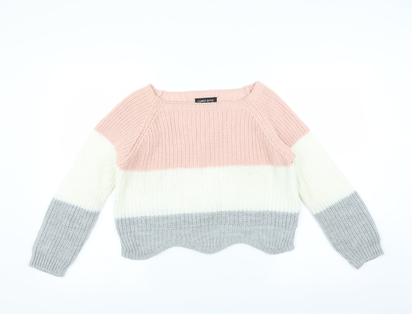 CAMEO ROSE  Womens Pink   Pullover Jumper Size S  - Scallop Hem