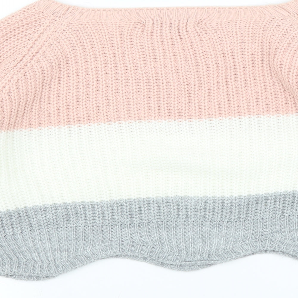 CAMEO ROSE  Womens Pink   Pullover Jumper Size S  - Scallop Hem