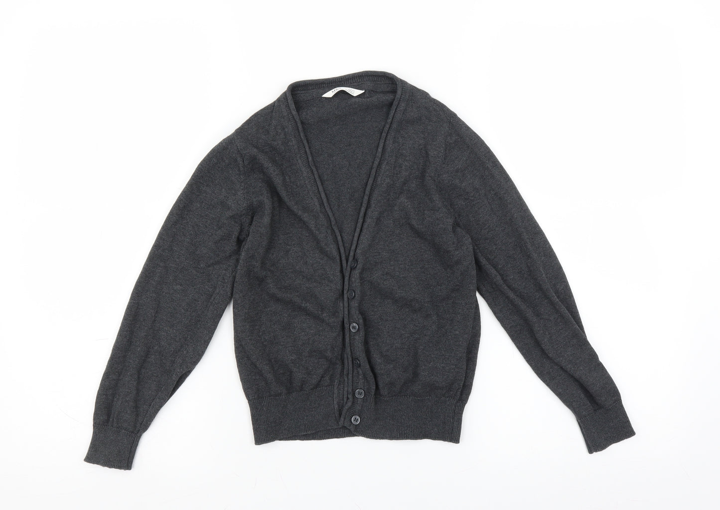 Marks and Spencer Girls Grey   Cardigan Jumper Size 7-8 Years