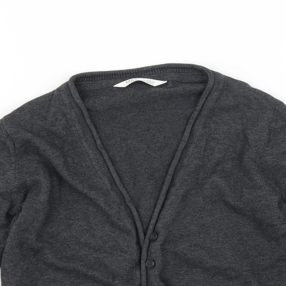 Marks and Spencer Girls Grey   Cardigan Jumper Size 7-8 Years