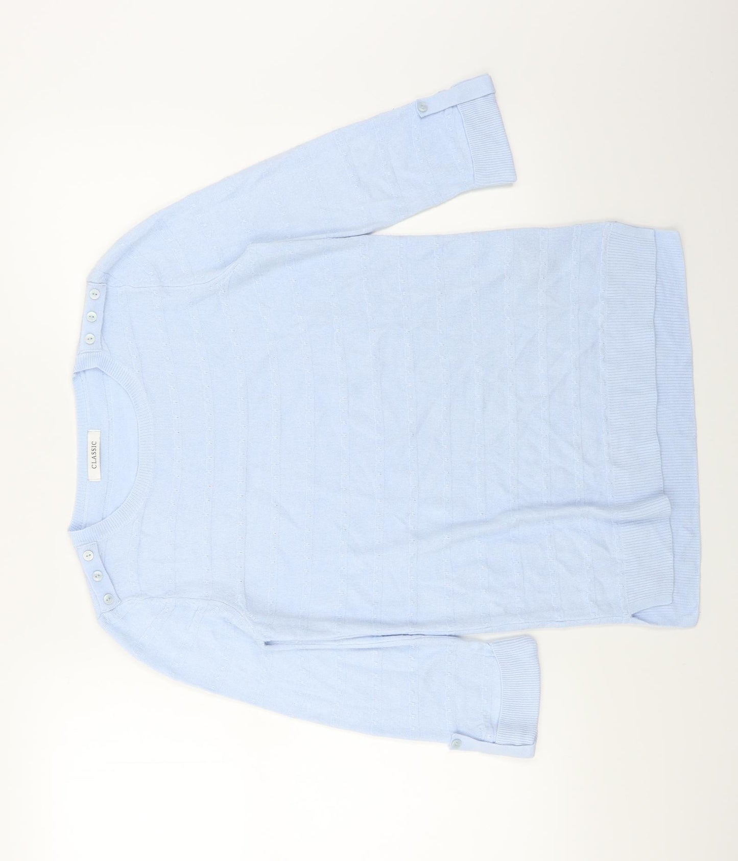 Classic Womens Blue Striped Knit Pullover Jumper Size 8