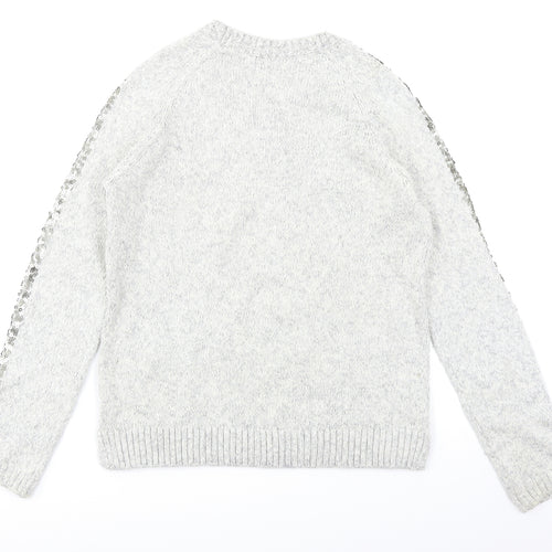 M&S Collection Womens Grey  Knit Pullover Jumper Size 8