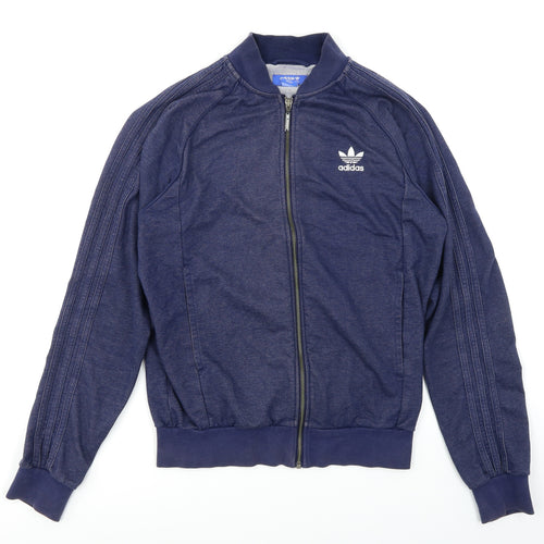 adidas Mens Blue  Denim Full Zip Sweatshirt Size M