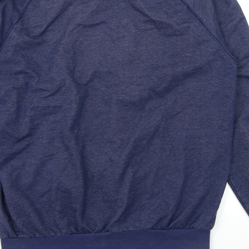adidas Mens Blue  Denim Full Zip Sweatshirt Size M