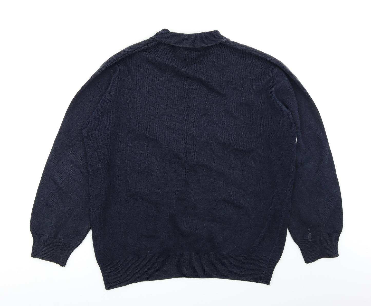 Marks & Spencer Mens Blue Striped Knit Full Zip Sweatshirt Size L