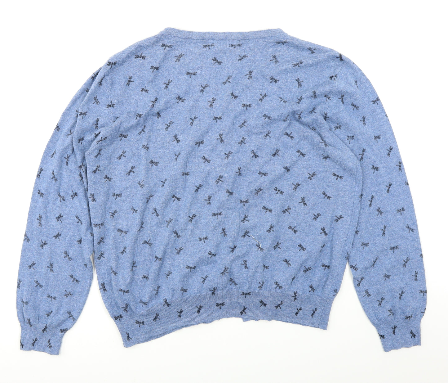 Atmosphere Womens Blue Polka Dot Knit Cardigan Jumper Size 20  - Dragonfly