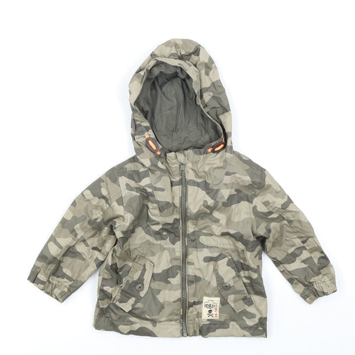 NEXT Boys Green Camouflage  Rain Coat Coat Size 12-18 Months