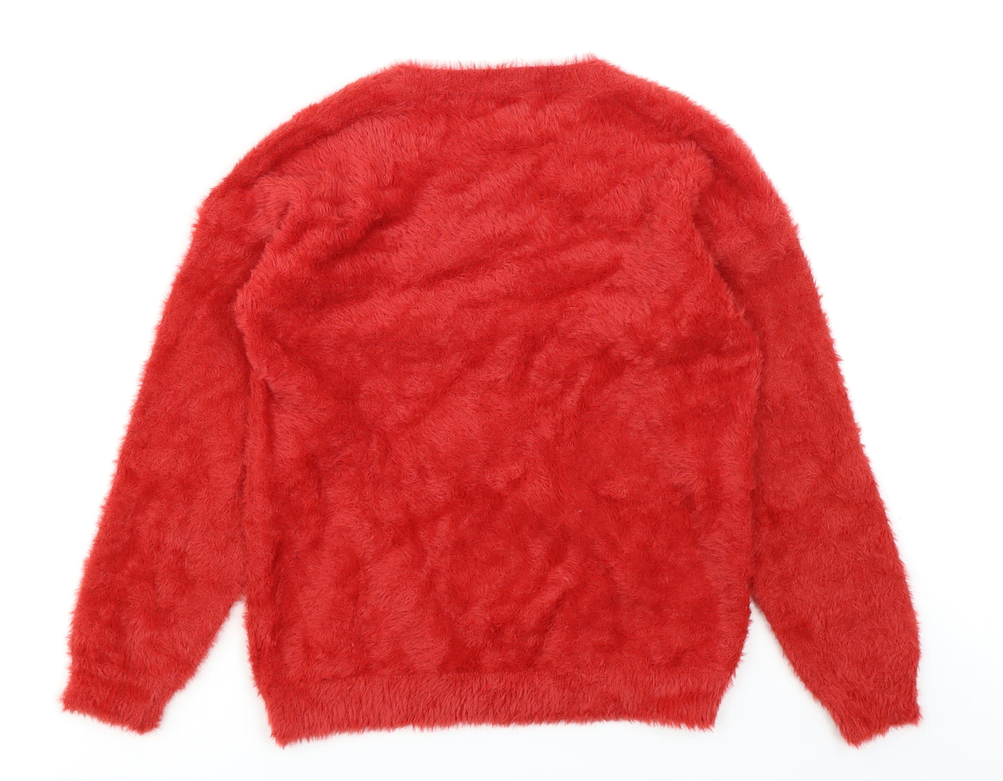 F&F Girls Red   Pullover Jumper Size 10-11 Years  - Christmas Reindeer