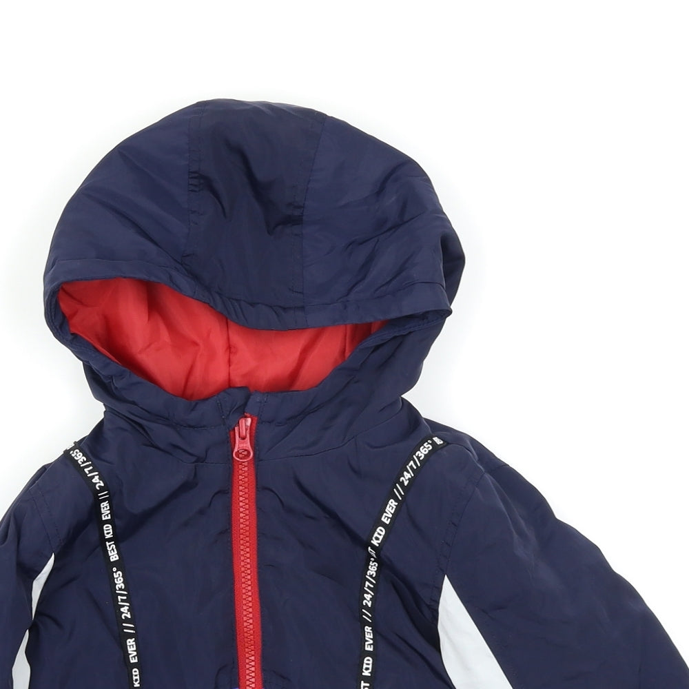 George Boys Blue Colourblock  Rain Coat Coat Size 2-3 Years