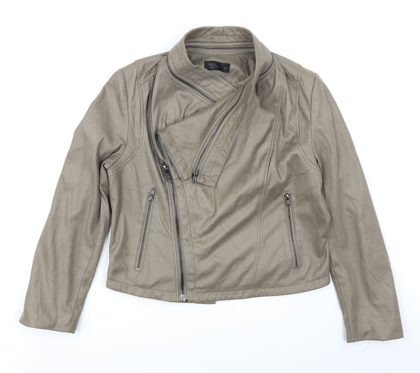 Label Lab Womens Brown   Motorcycle Jacket Jacket Size 14