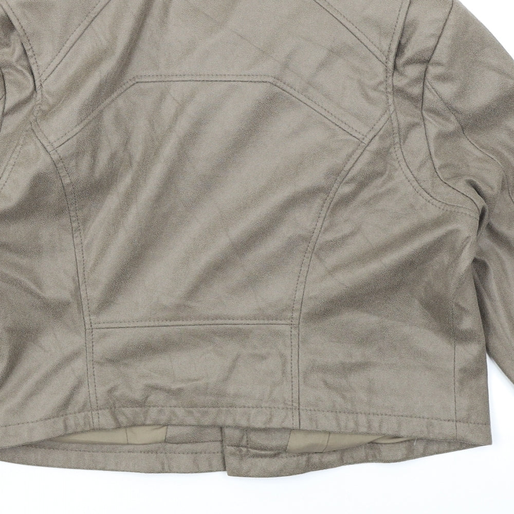 Label Lab Womens Brown   Motorcycle Jacket Jacket Size 14