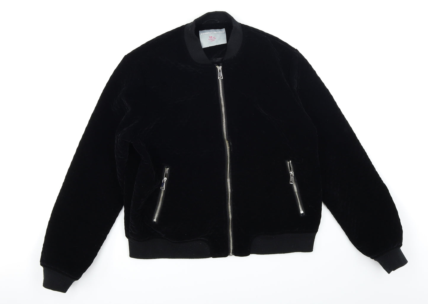 Dorothy Perkins Womens Black   Bomber Jacket Jacket Size 12