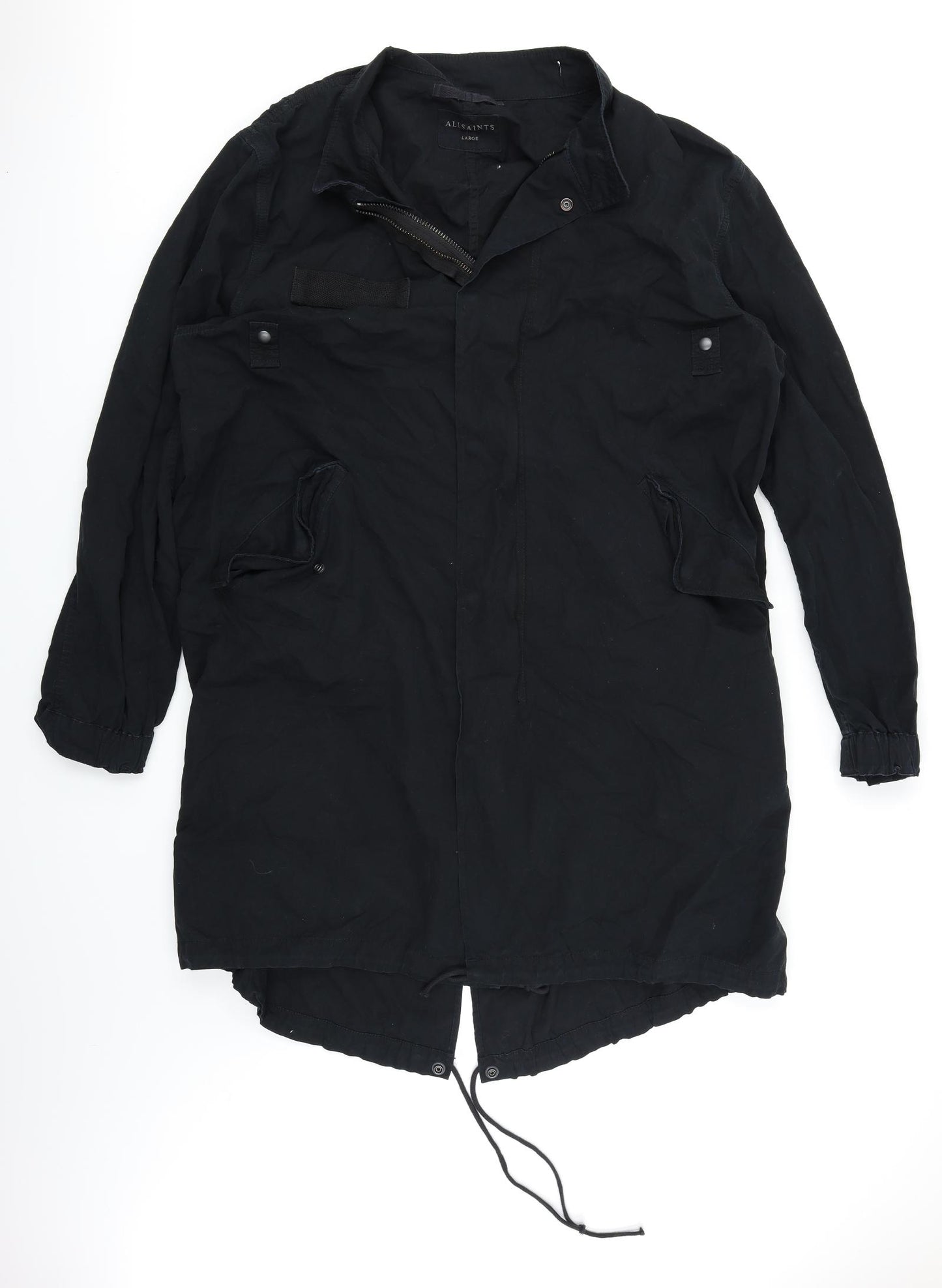 All Saint Mens Black   Anorak Coat Size L