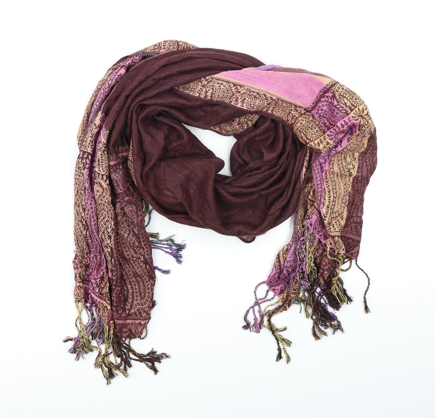 Preworn Womens Purple Paisley   Scarf