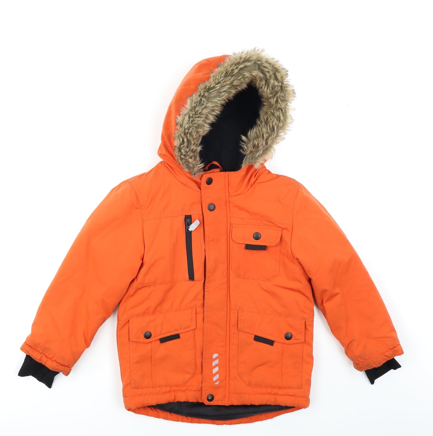 Nutmeg Boys Orange   Parka Coat Size 5-6 Years