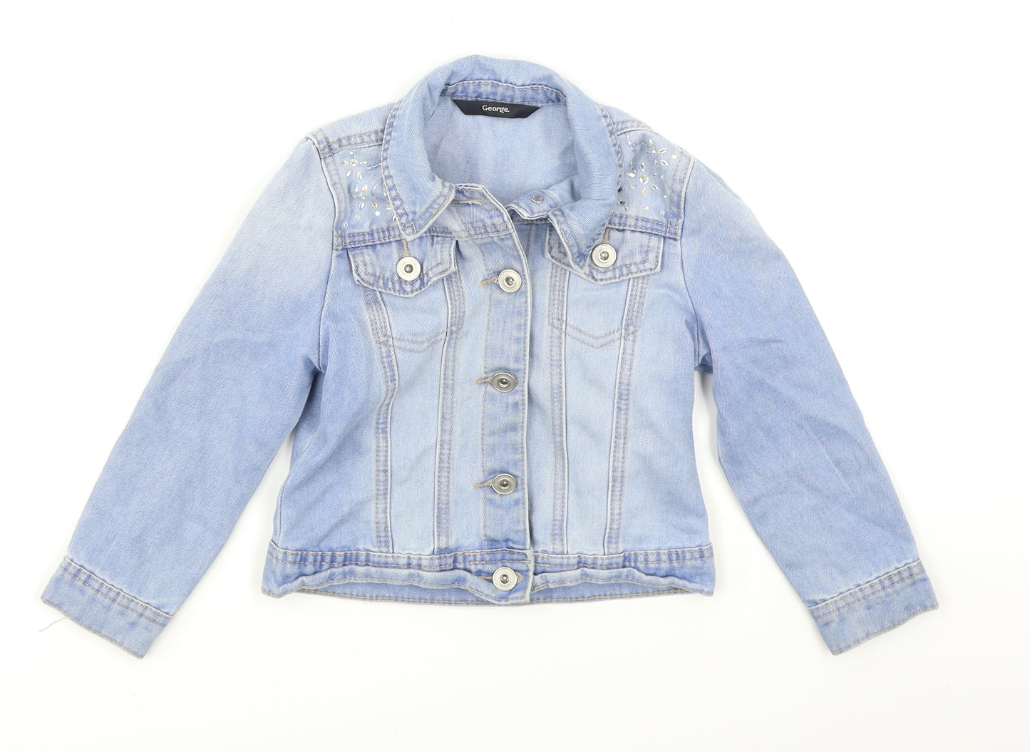 George Girls Blue  Denim Jacket  Size 4-5 Years