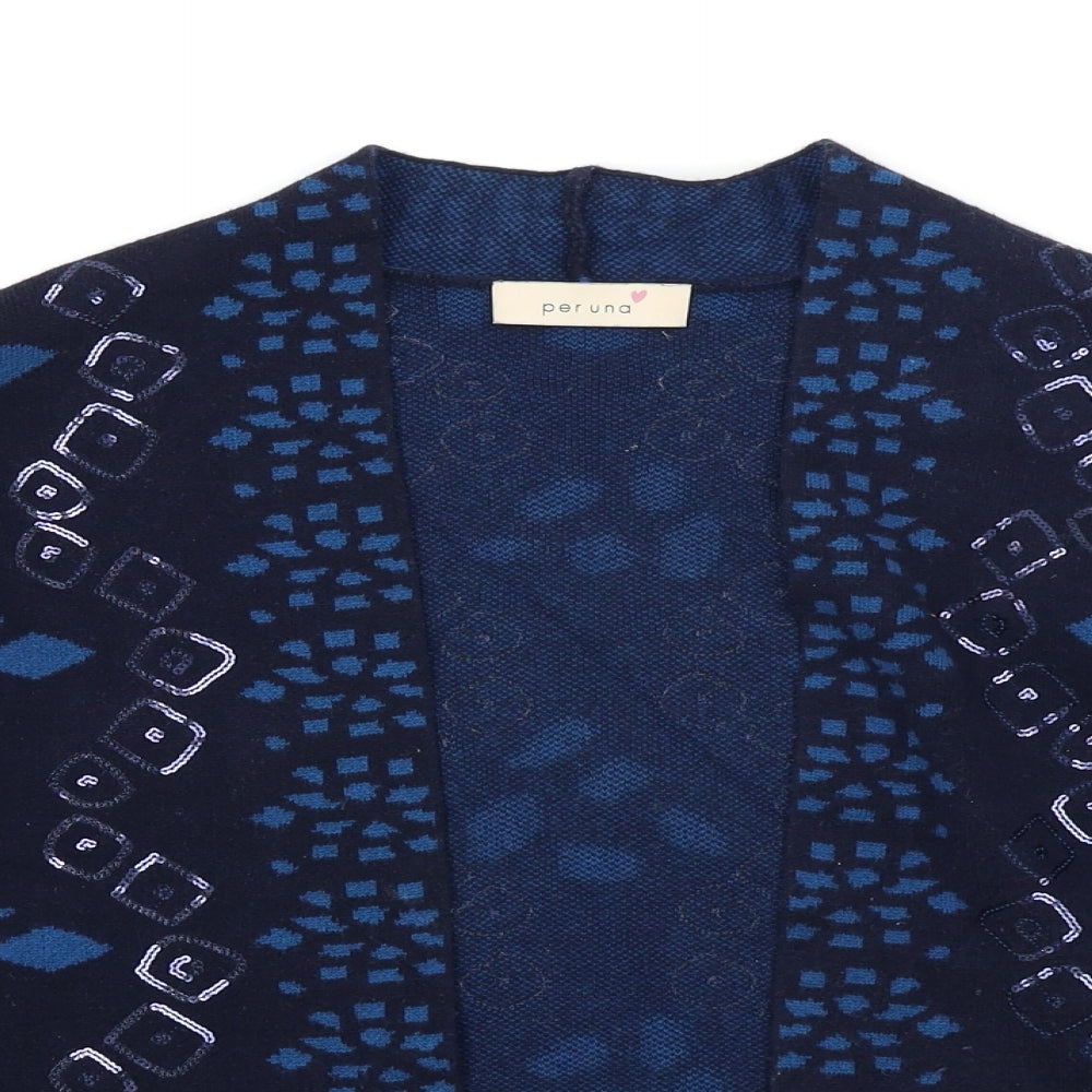 Per Una Womens Blue Animal Print  Cardigan Jumper Size S