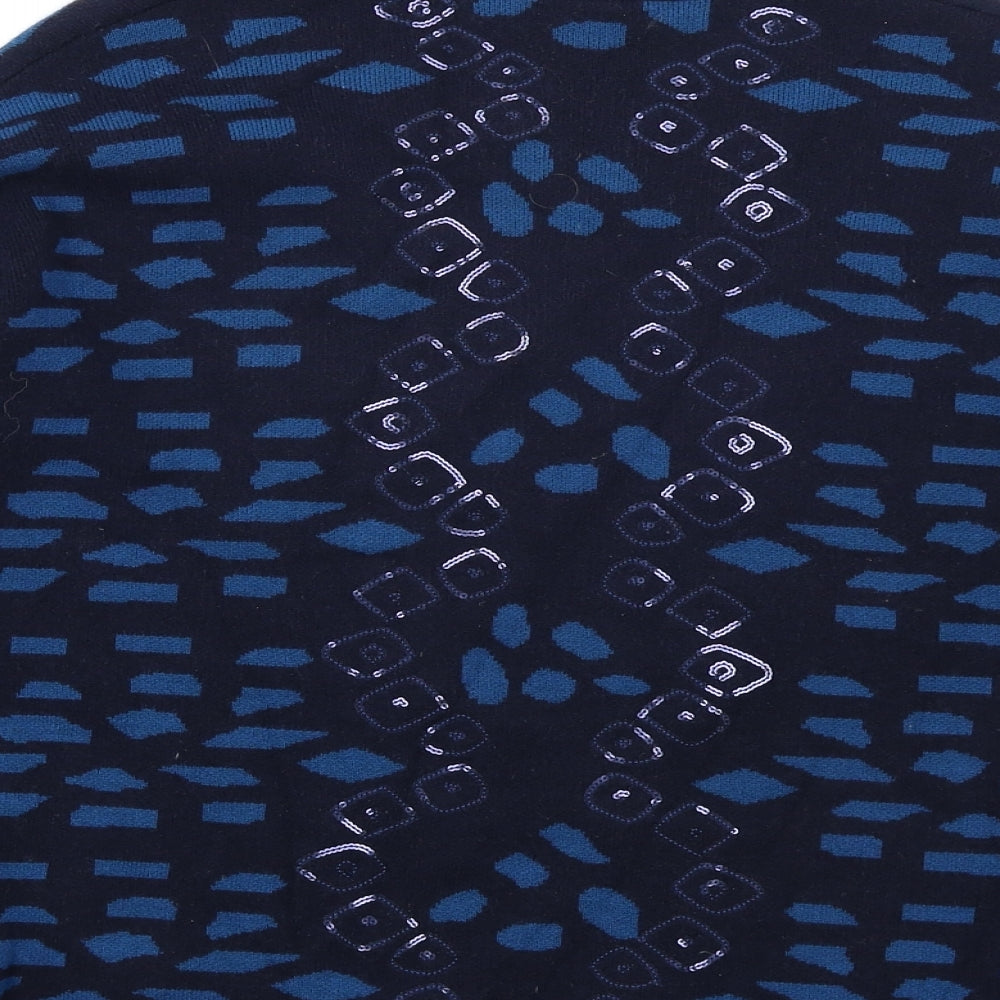 Per Una Womens Blue Animal Print  Cardigan Jumper Size S