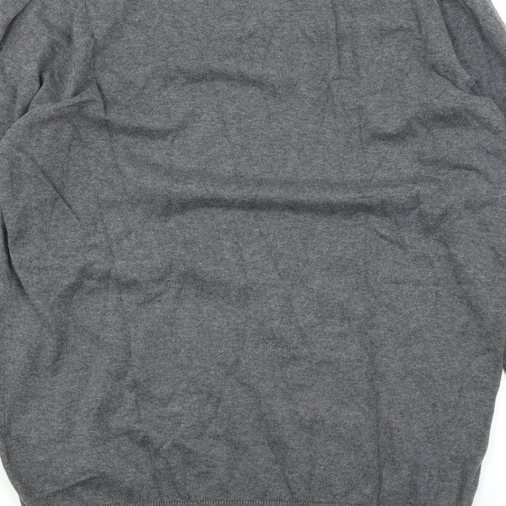Ben Sherman Mens Grey  Knit Pullover Jumper Size L