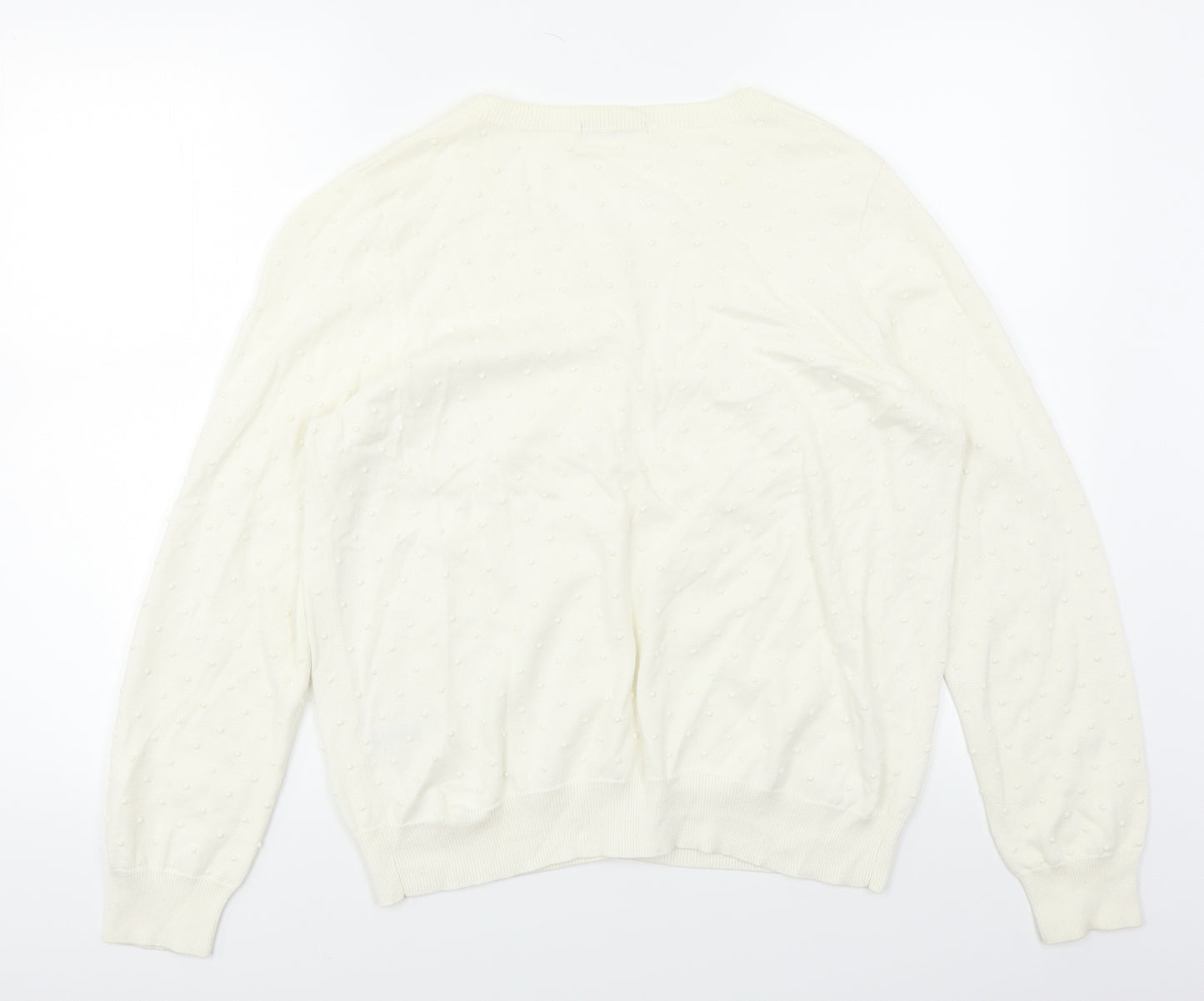 TU Womens White Polka Dot  Cardigan Jumper Size 16