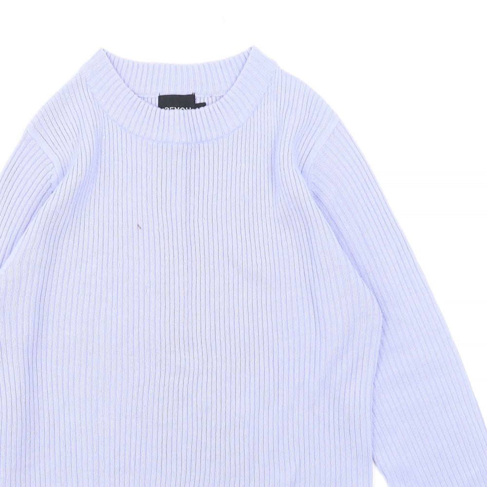 Be You Womens Blue   Pullover Jumper Size 8  - Ribbed