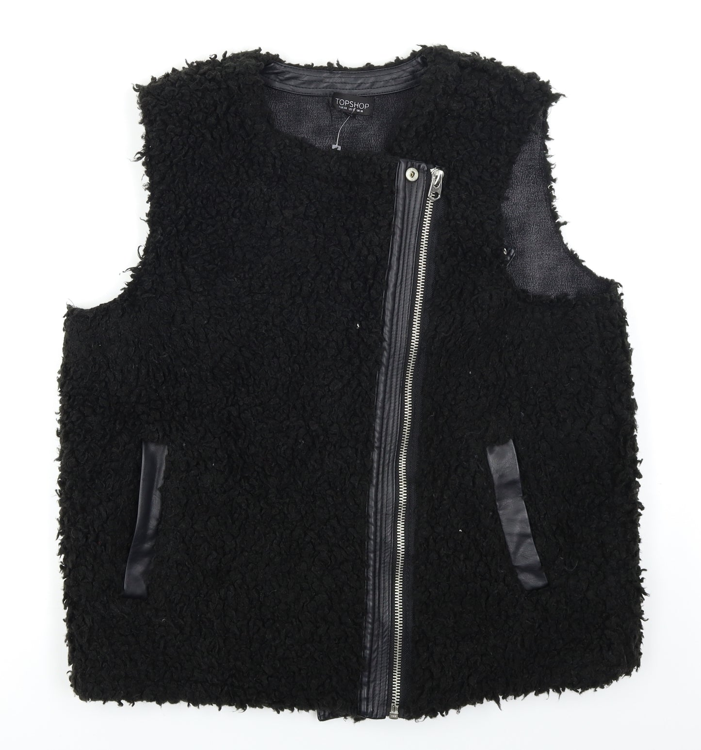 Topshop Womens Black   Gilet Jacket Size 16