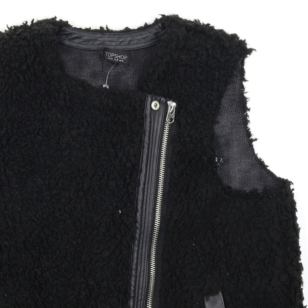 Topshop Womens Black   Gilet Jacket Size 16
