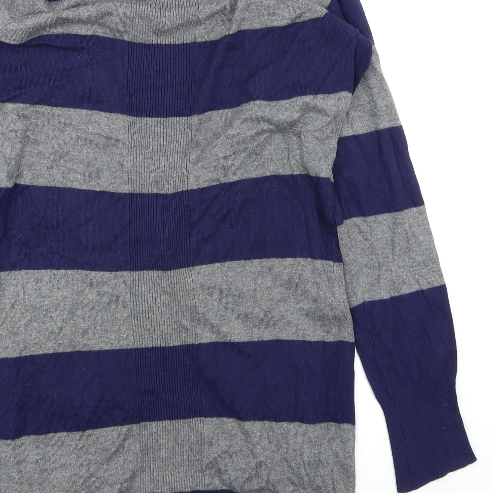 George Womens Blue Striped  Cardigan Jumper Size 12