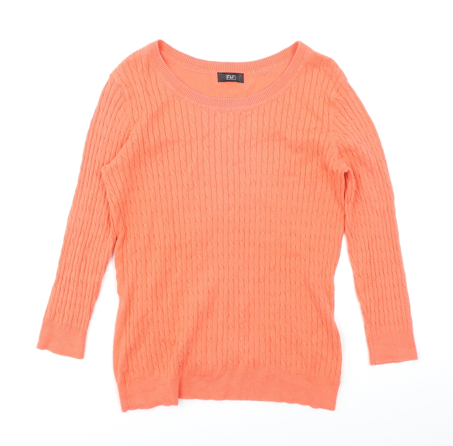 F&F Womens Orange   Pullover Jumper Size 10