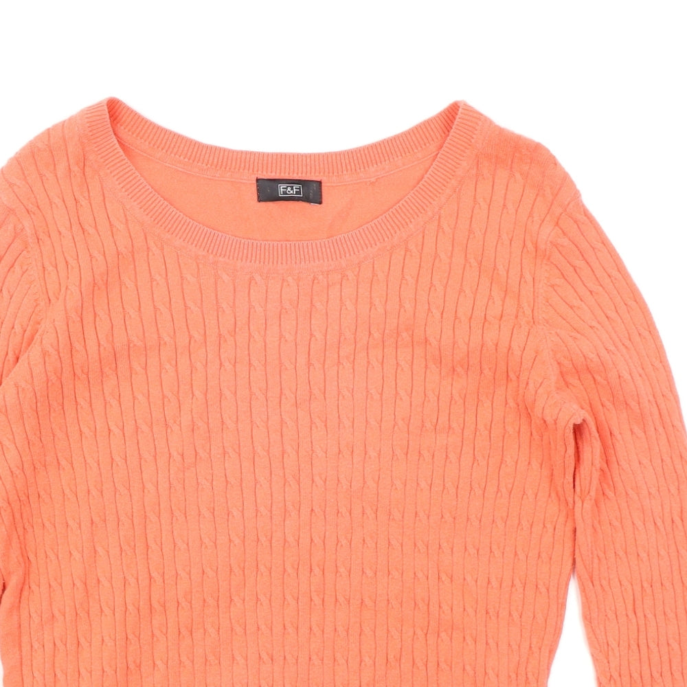 F&F Womens Orange   Pullover Jumper Size 10