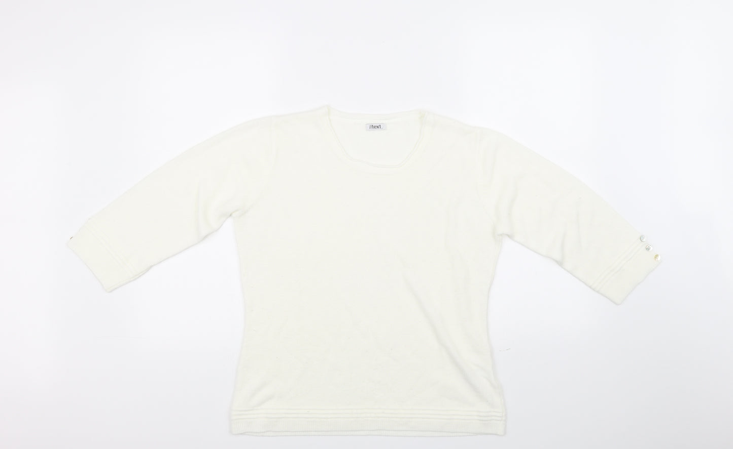 TEXT Womens White   Pullover Jumper Size 10