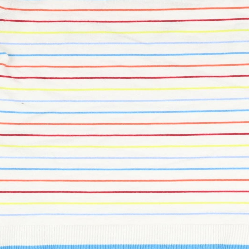 NEXT Womens White Striped  Pullover Jumper Size 12  - weekend