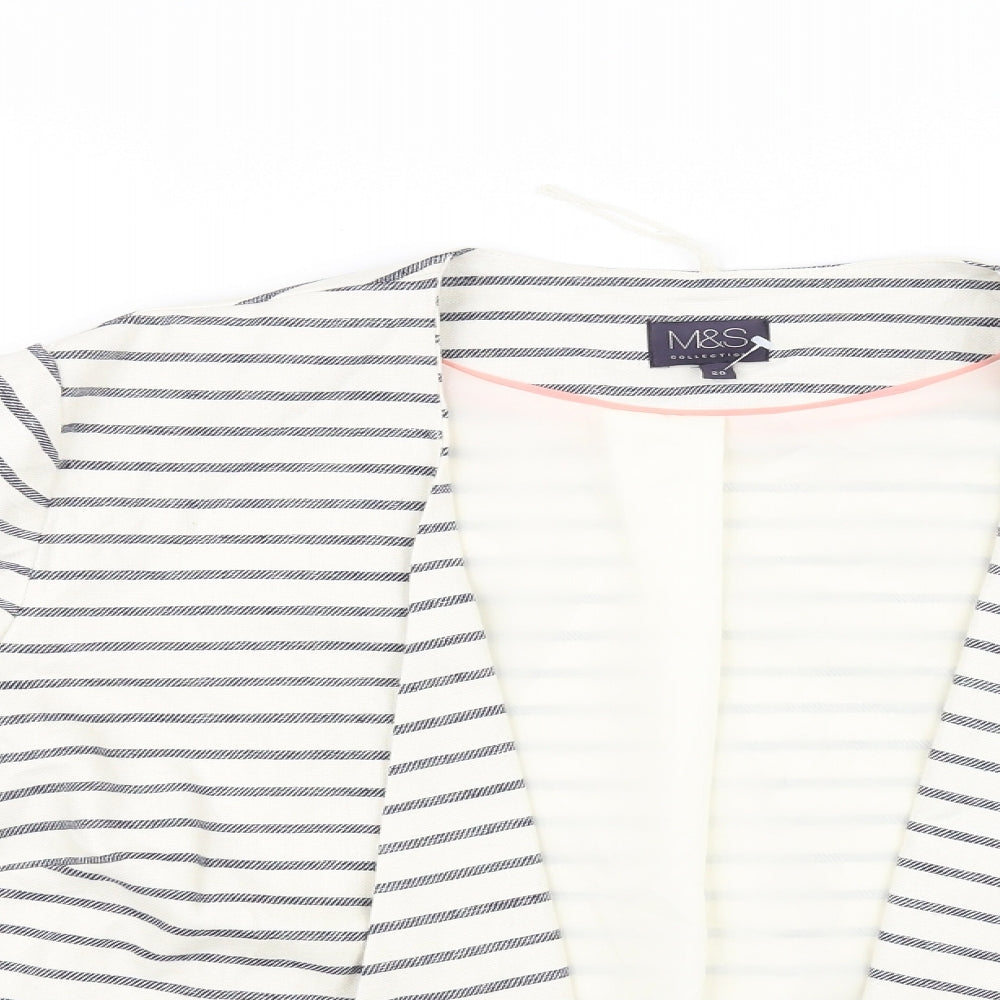 Marks and Spencer Womens Beige Striped  Jacket Blazer Size 20