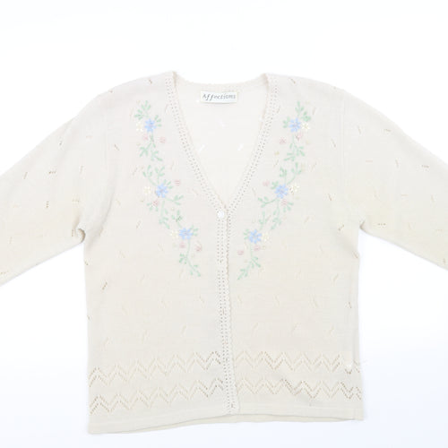 Affections Womens Beige   Cardigan Jumper Size L