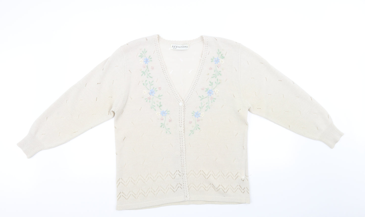 Affections Womens Beige   Cardigan Jumper Size L