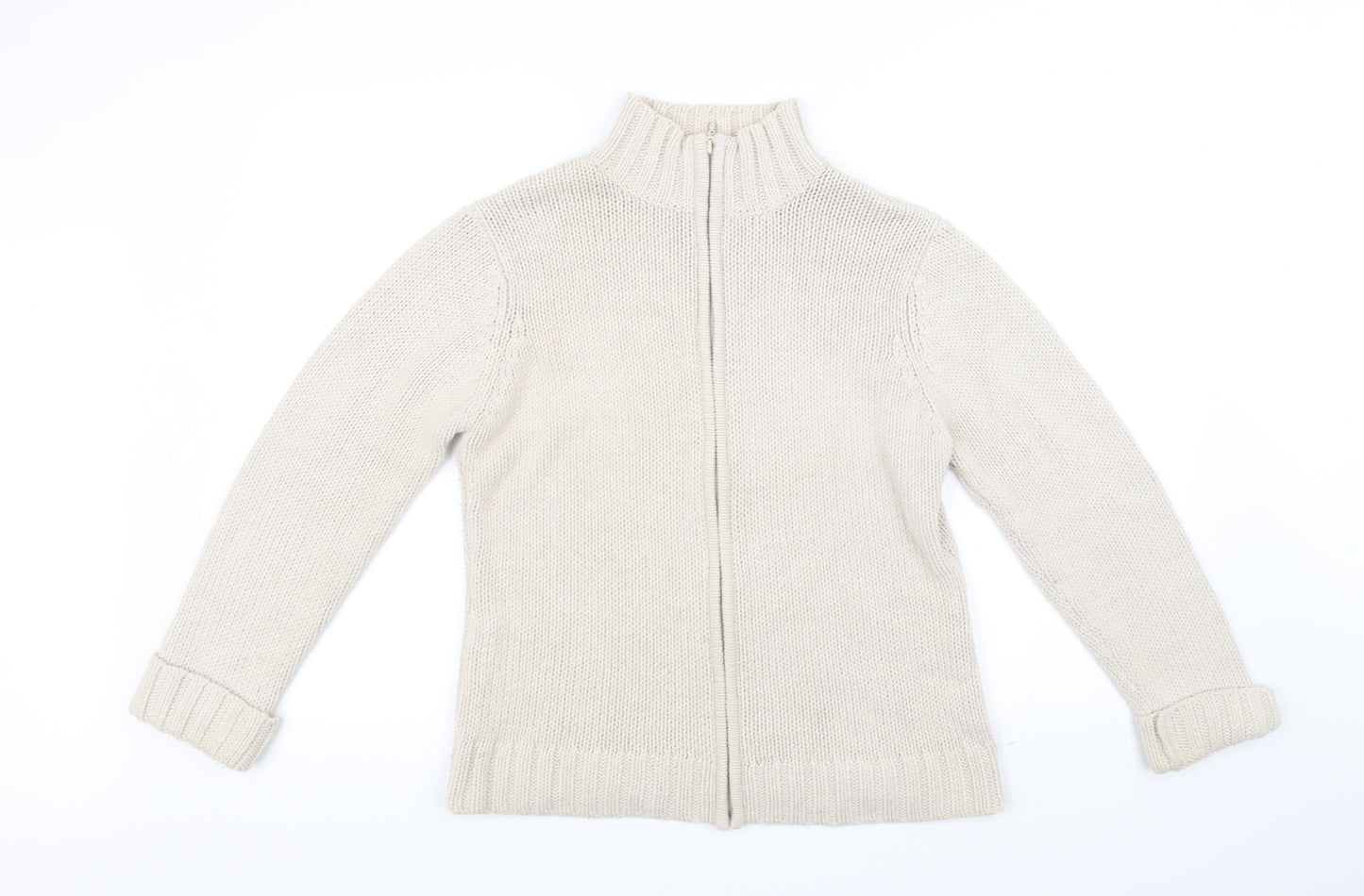 Essentials Womens Beige   Full Zip Jumper Size 14