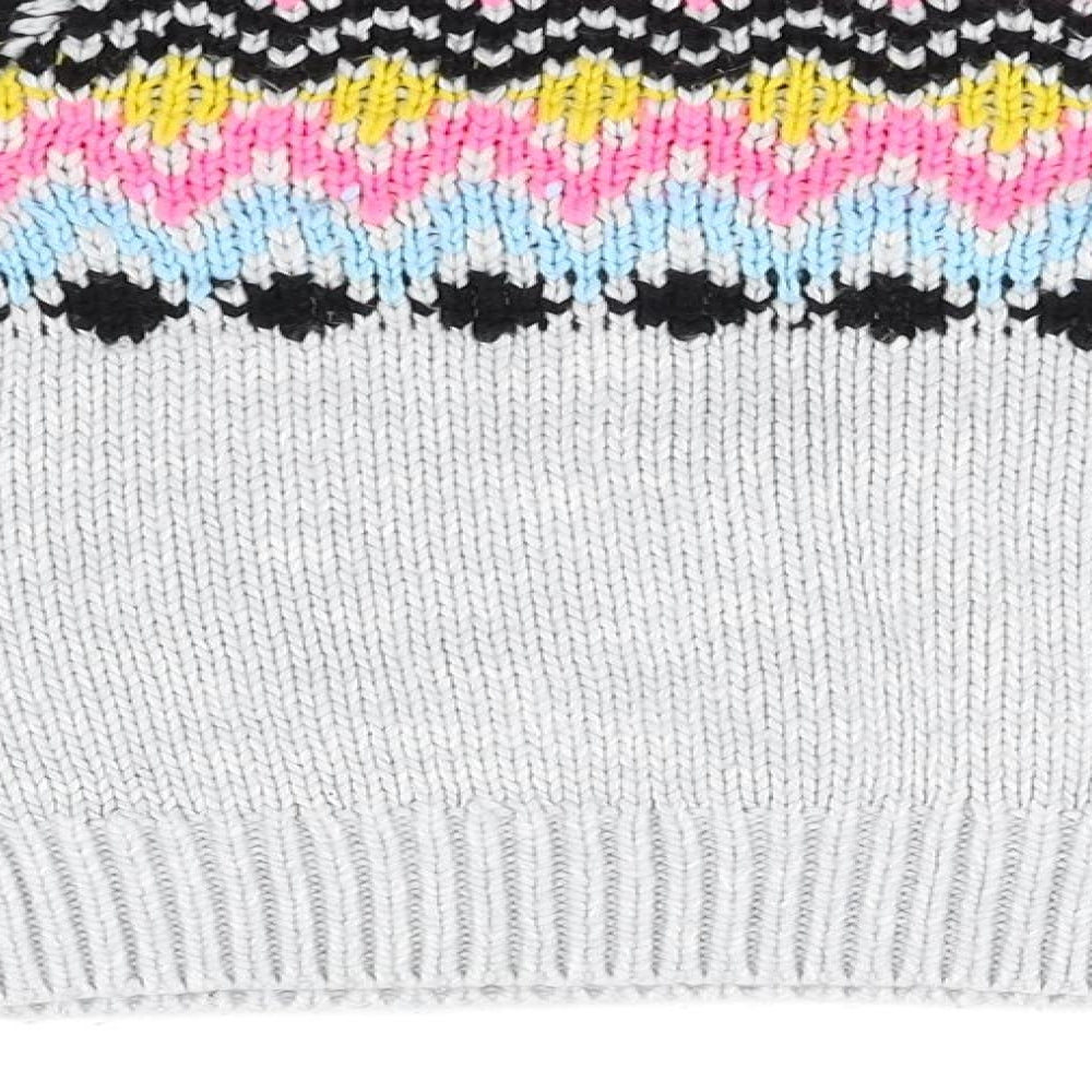 Matalan Girls Grey Geometric  Pullover Jumper Size 9 Years