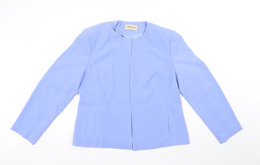 Front view of Ambiance women’s blue jacket blazer, size UK 16