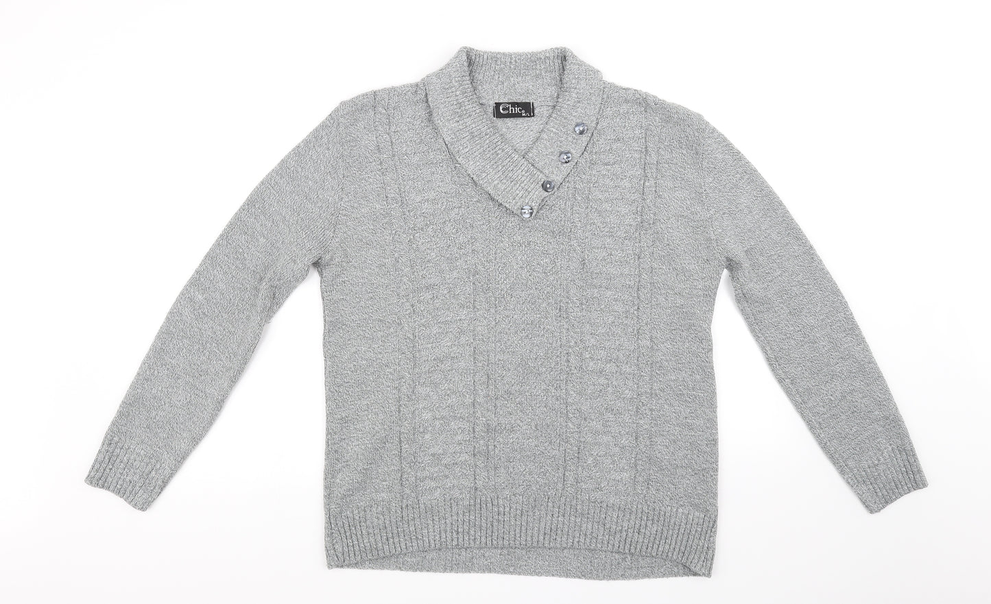 CHIC Womens Grey   Pullover Jumper Size M