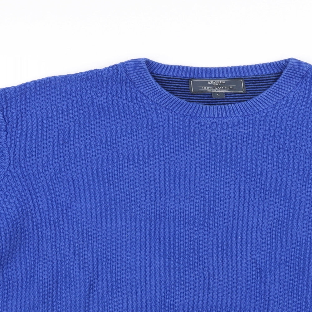 Atlantic Bay Mens Blue   Pullover Jumper Size L