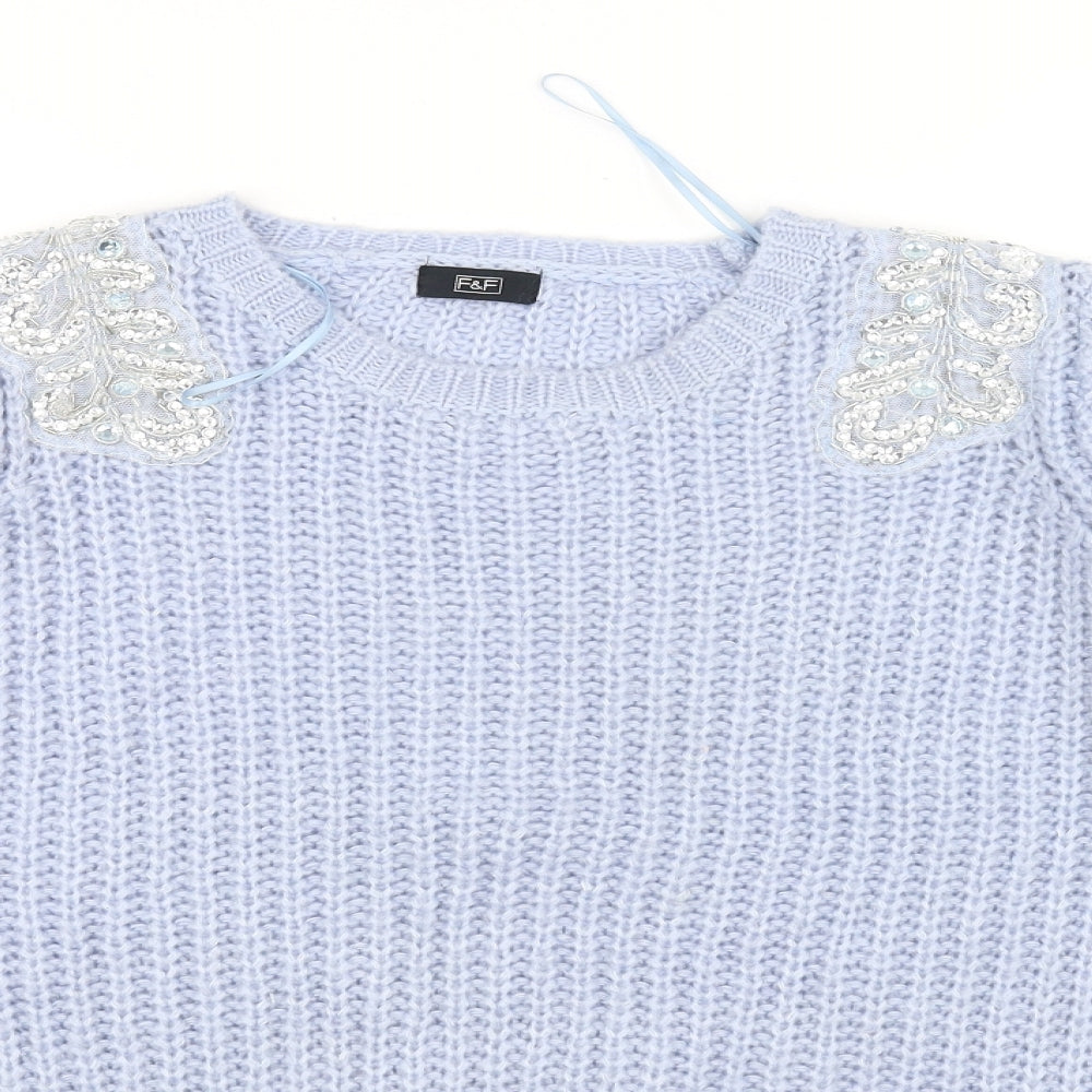 F&F Womens Blue   Pullover Jumper Size 12