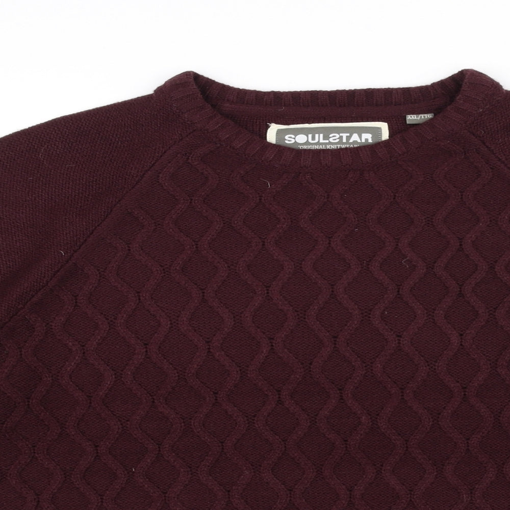 Soul Star Mens Purple   Pullover Jumper Size 2XL