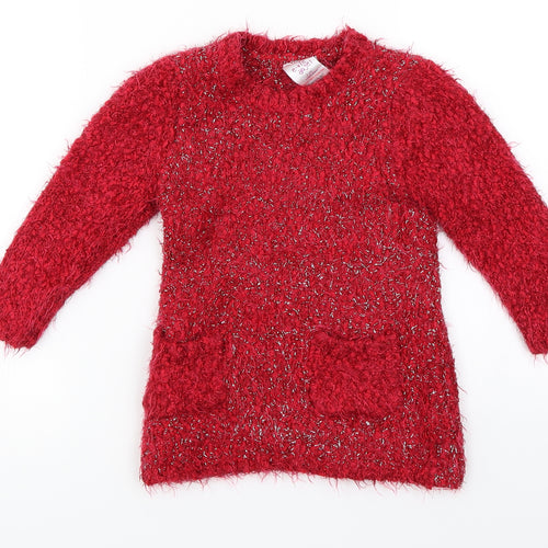 Evie Angel  Girls Red   Pullover Jumper Size 2 Years
