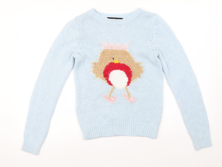 Dorothy Perkins Womens Blue Pullover Jumper Size 6 - Bird pattern