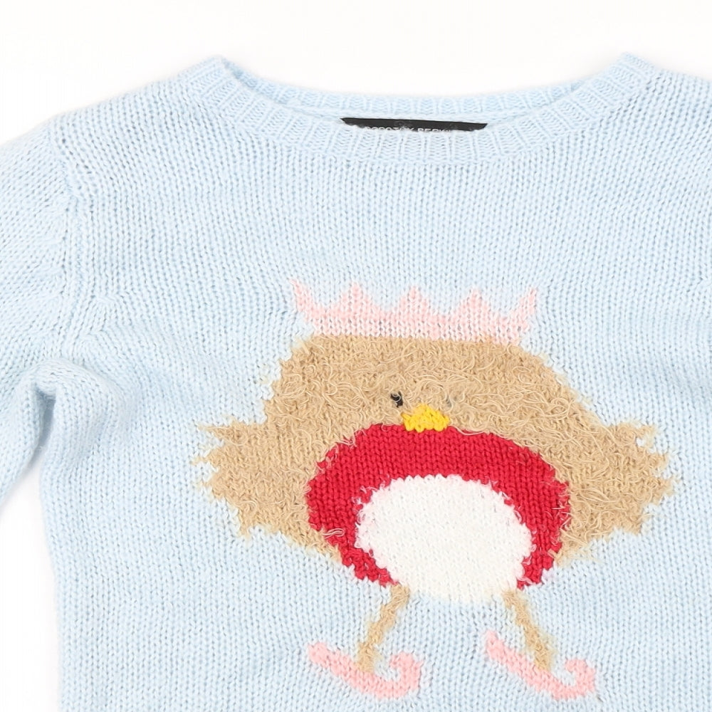 Dorothy Perkins  Womens Blue   Pullover Jumper Size 6  - Bird pattern
