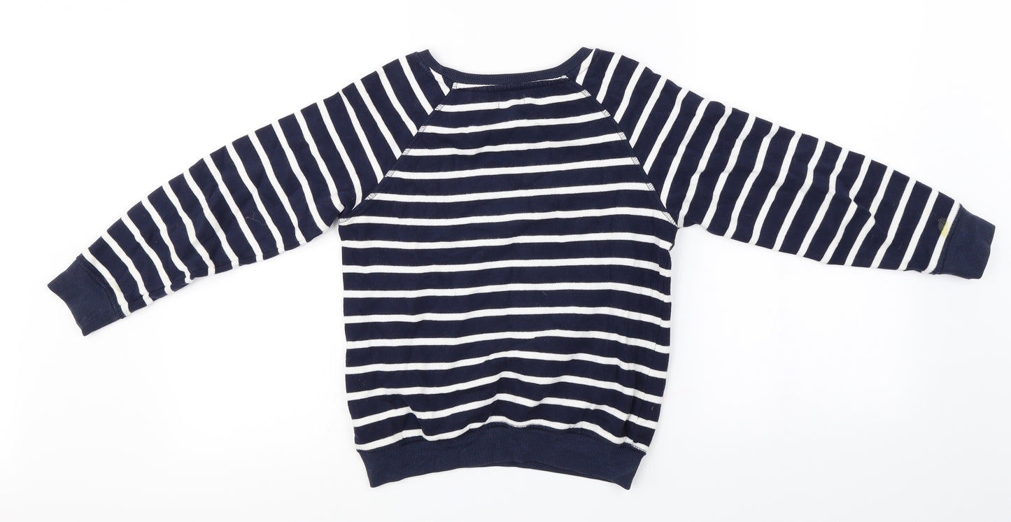 NEXT Girls Blue Striped  Pullover Jumper Size 8 Years  - Sequin detail