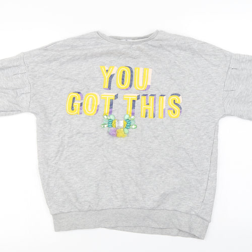 Marks and Spencer  Girls Grey   Pullover Jumper Size 13-14 Years